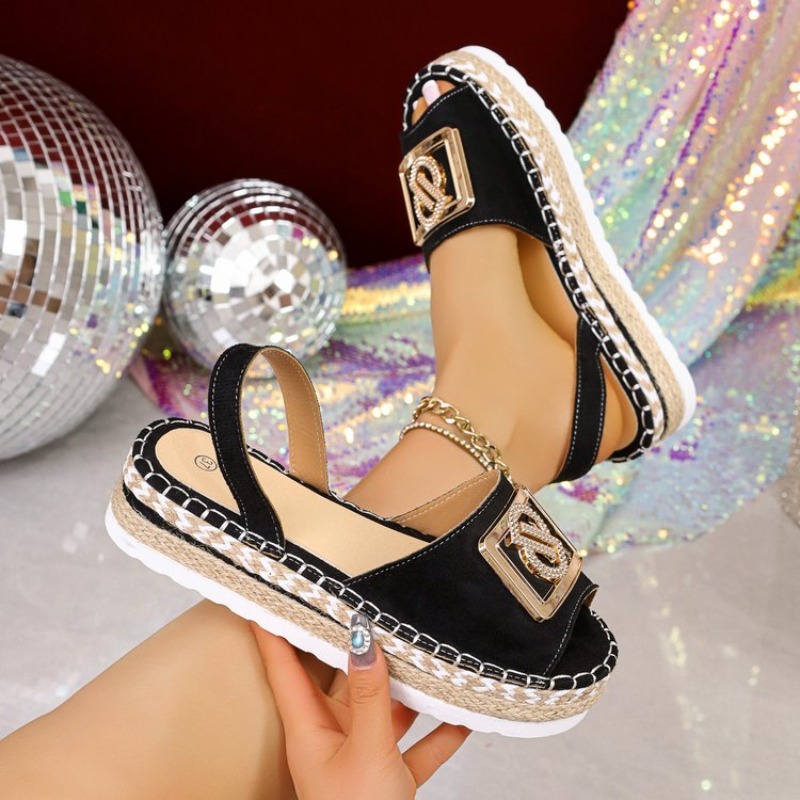 Wedge Espadrille Women - Damskie sandały espadryle na platformie z