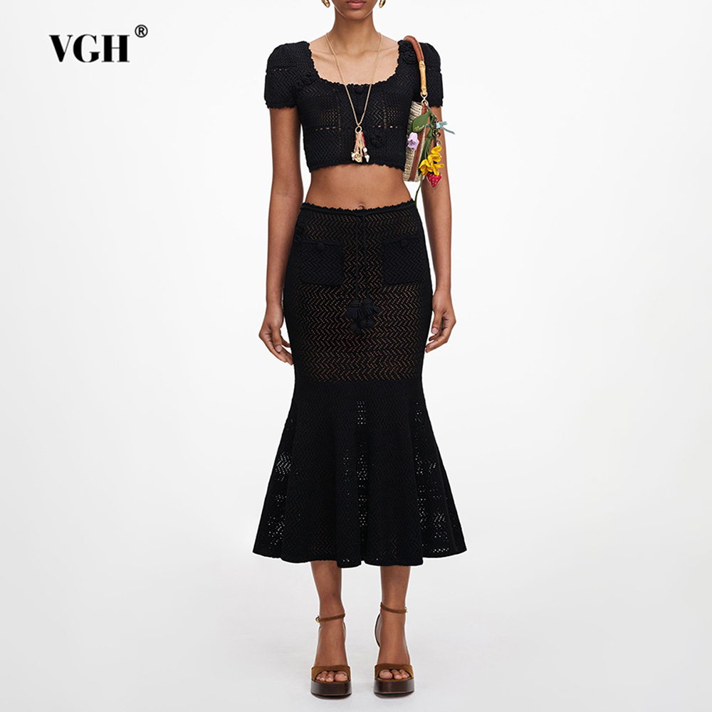 VGH Czarny Zestaw Damski z Kwi – Crop Top Crochet recenzja i cena