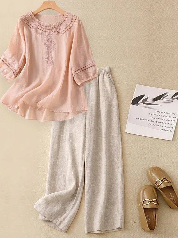 Luksusowy zestaw z bawełny i l – Linen Pant Wide recenzja i cena