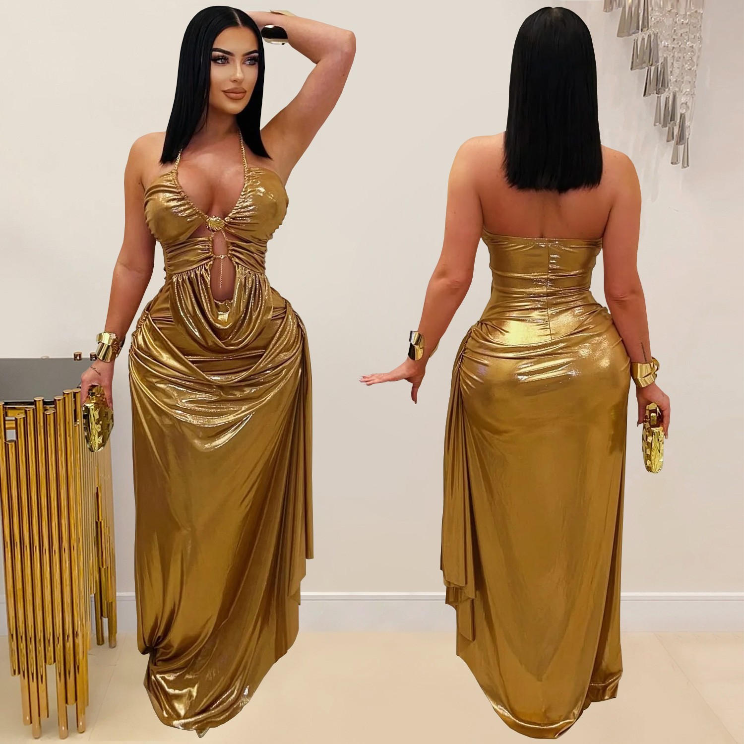 Sukienka dla gościa weselnego, – Maxi Dress Halter recenzja i cena